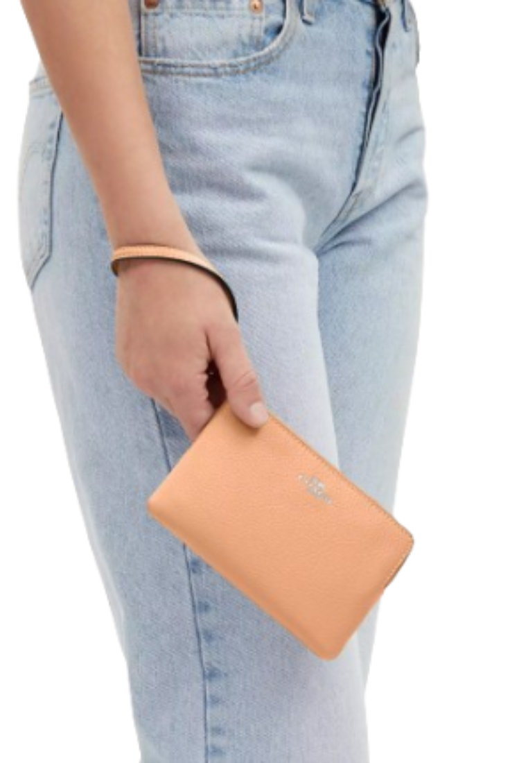 Coach Corner Zip Wristlet In Faded Blush CP483