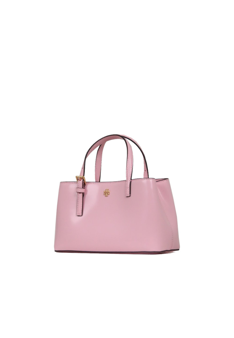 Tory Burch Emerson Patent Mini Tote Bag In Pink Plie 146399