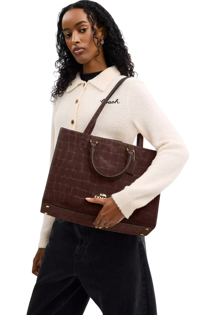 ( PREORDER ) Coach Maggie Tote Bag In Gold Mapple CCC72
