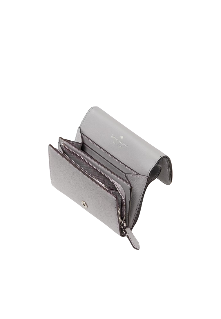 Kate Spade Kayla Small L-Zip Wallet In Mountain Grey KK056
