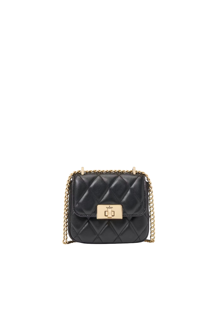 Kate Spade Carey Quilted Micro Flap Crossbody Bag In Black KJ956