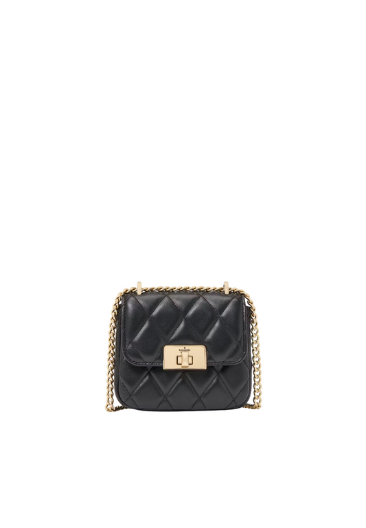 Kate Spade Carey Quilted Micro Flap Crossbody Bag In Black KJ956