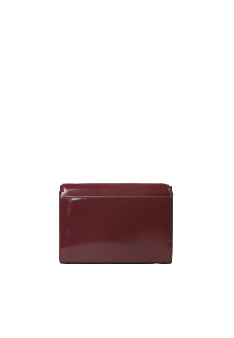 Tory Burch Emerson Patent Chain Crossbody Bag In Royal Burgundy 139427