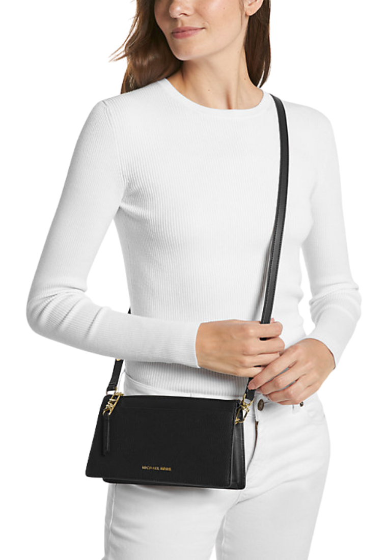 ( PREORDER ) Michael Kors Empire Large Leather Convertible Crossbody Bag In Black 32H3G8EC7L