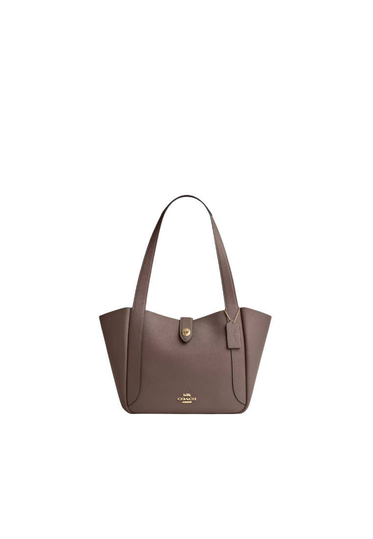 ( PREORDER ) Coach Hadley Turnlock Tote Bag In Gold Dark Stone CAL17