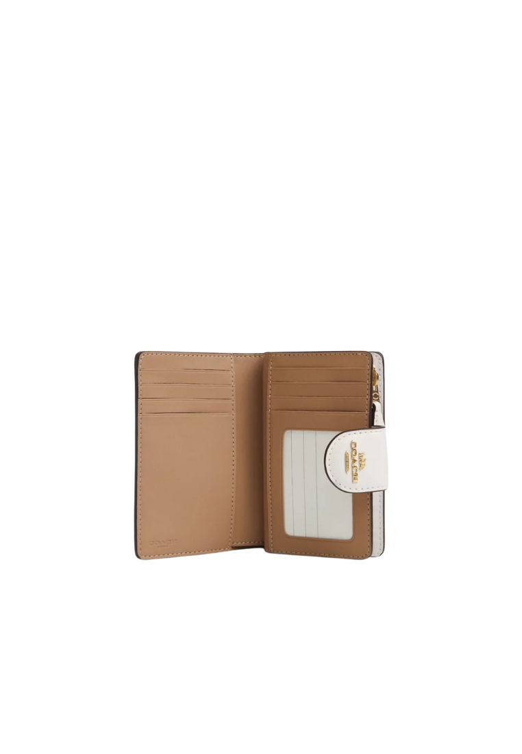 Coach Medium Corner Zip Wallet In Signature Canvas With Floral Print In Light Khaki Chalk Multi CR968