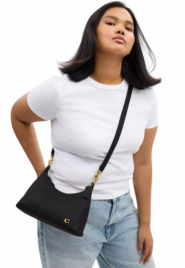 ( PREORDER ) Coach Juliet 25 With Quilting Shoulder Bag In Brass Black CDZ65