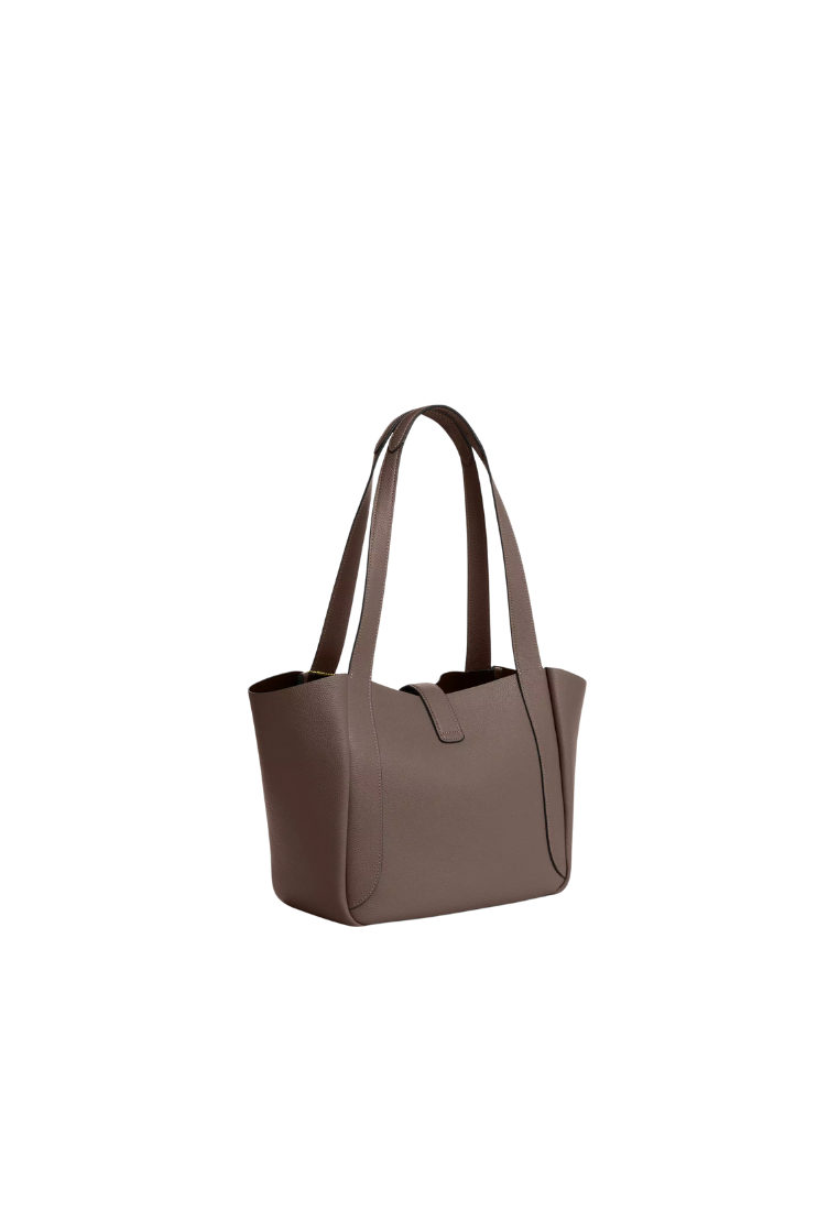 ( PREORDER ) Coach Hadley Turnlock Tote Bag In Gold Dark Stone CAL17