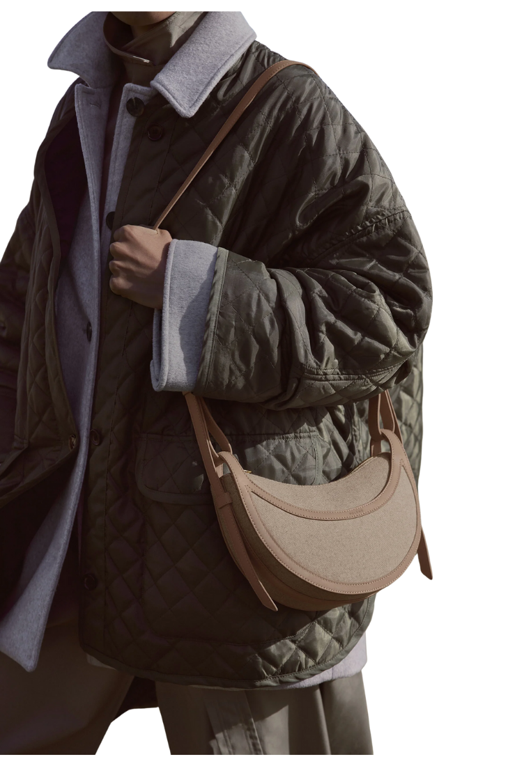 ( PREORDER ) Polene Numero Dix Crossbody Bag In Duo Taupe Canvas