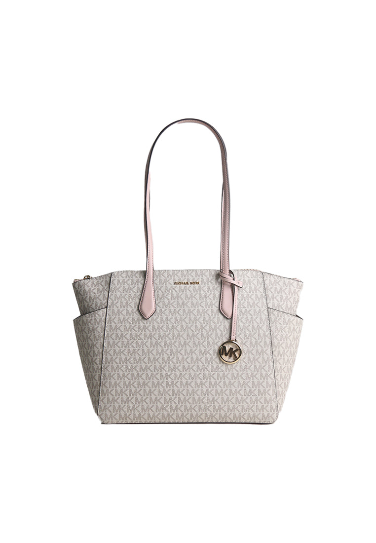 Michael Kors Marilyn Medium Tote Bag Signature Logo In Powder Blush Multi 35F5G6AT2B