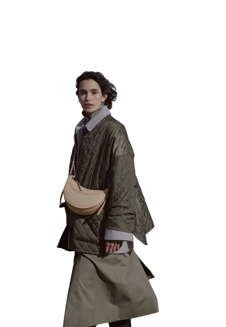 ( PREORDER ) Polene Numero Dix Crossbody Bag In Duo Taupe Canvas