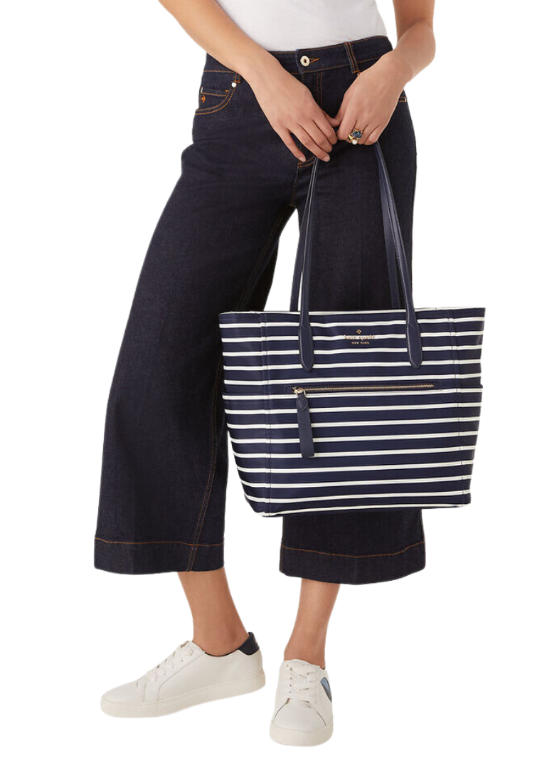 Kate Spade Chelsea The Little Better Marina Stripe Printed Tote Bag In Parisian KB603