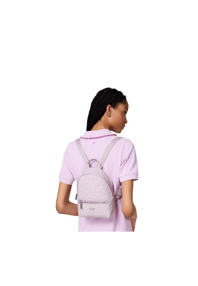 Kate Spade Spade Flower Quilted Small Backpack In Pale Amethyst KK158