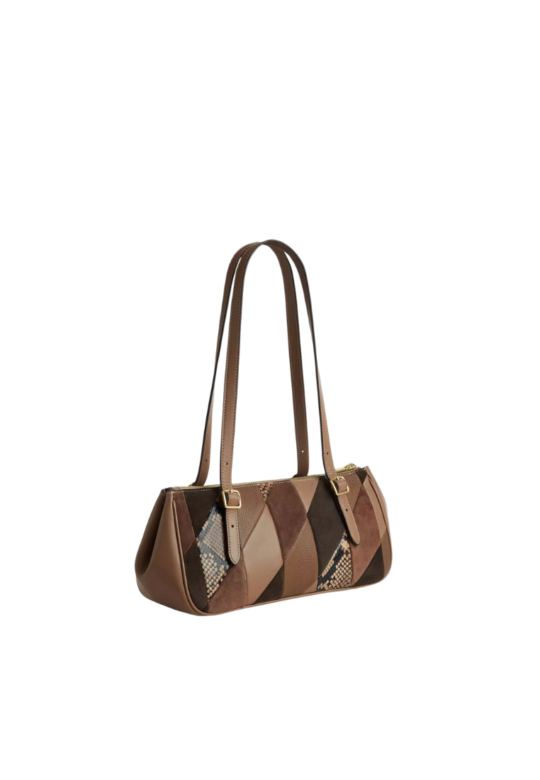 ( PREORDER ) Coach Asher With Patchwork Shoulder Bag In Mushroom Multi CCJ05
