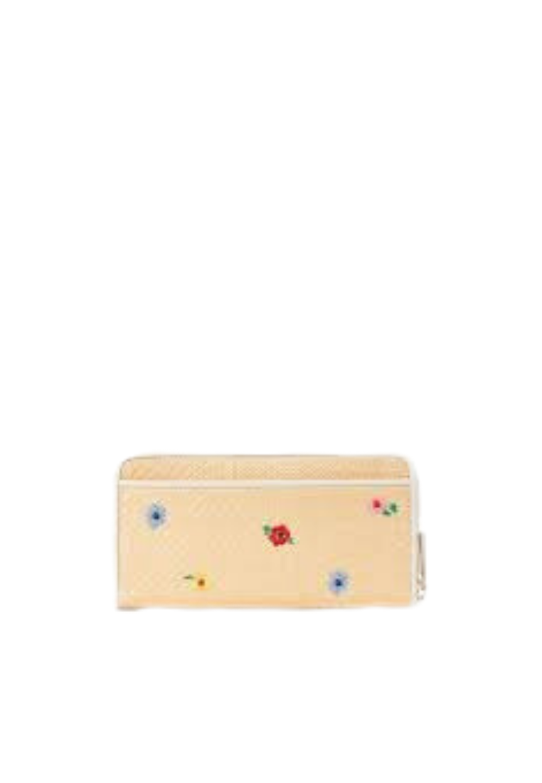 Kate Spade Staci Garden Large Wallet Bouquet Straw In Multi KB533