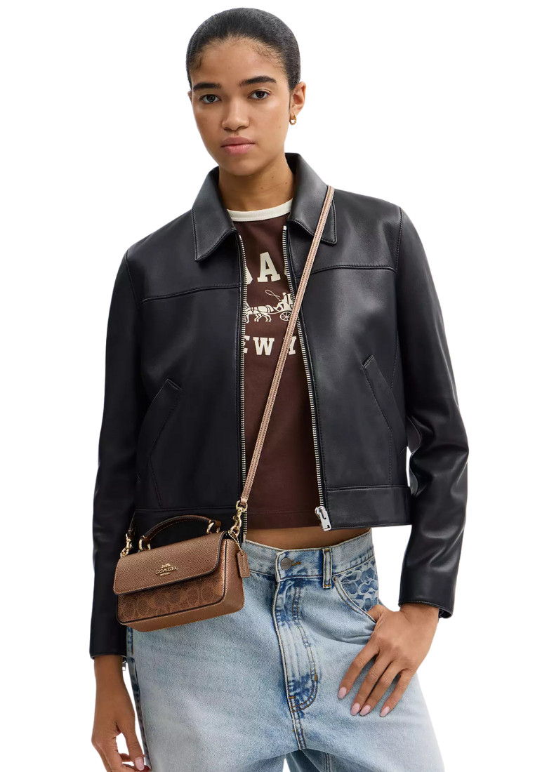 ( PREORDER ) Coach Mini Josie In Signature Canvas Top Handle In Brown Copper CCK68