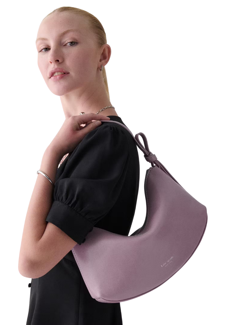 ( PREORDER ) Kate Spade Loop Glazed Leather Shoulder Bag In Market Purple KN293