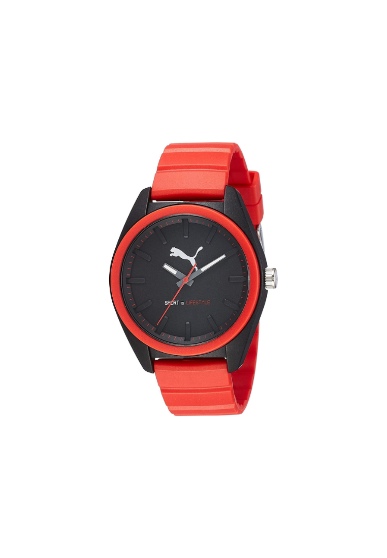 Puma Men's Watch PU911241010 Lifestyle Red-Black tone Rubber Strap