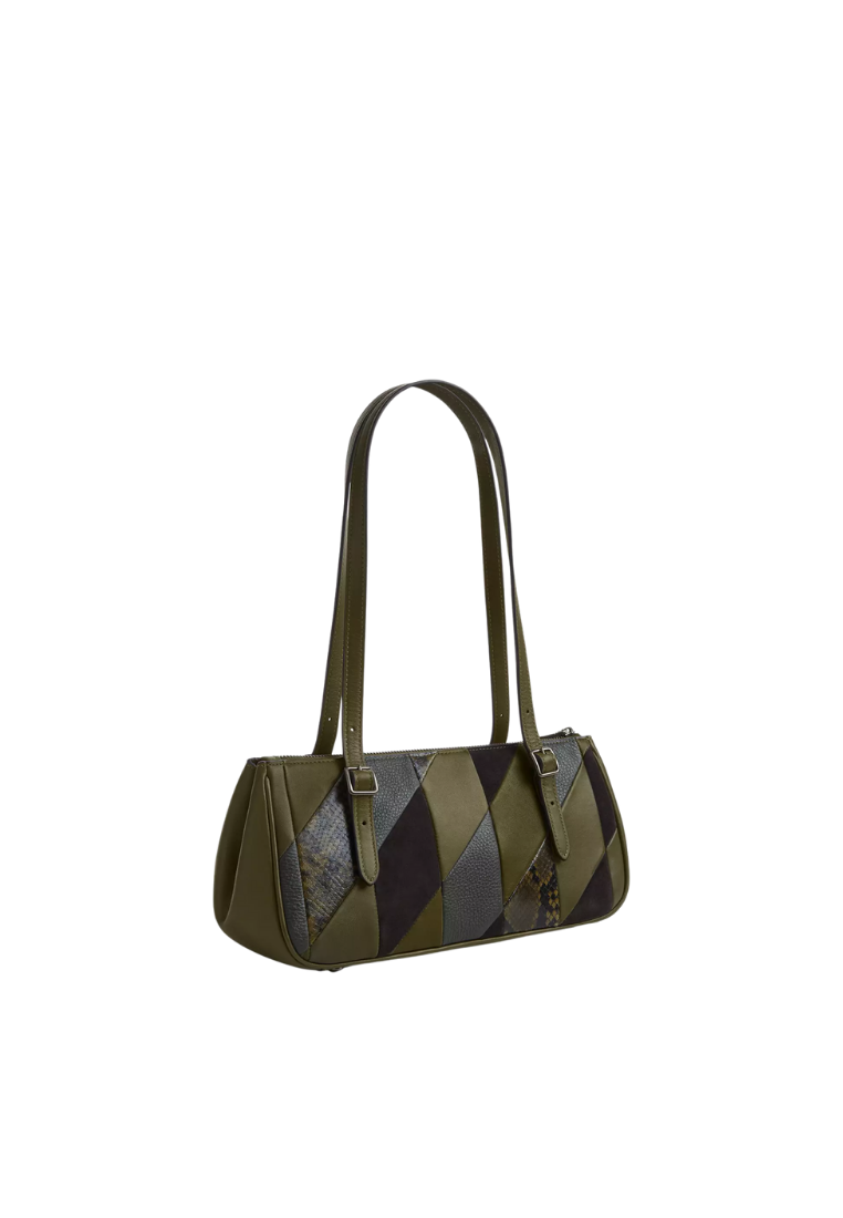 ( PREORDER ) Coach Asher With Patchwork Shoulder Bag In Olive Multi CCE37