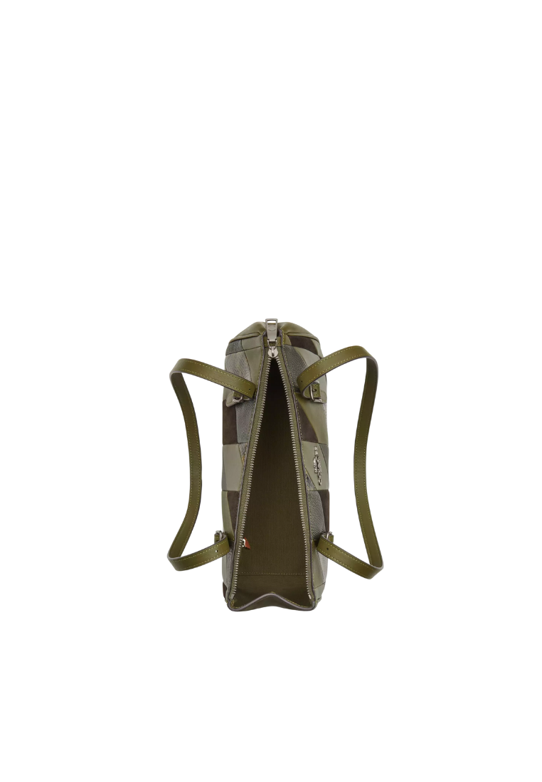 ( PREORDER ) Coach Asher With Patchwork Shoulder Bag In Olive Multi CCE37
