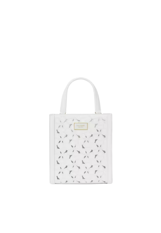 ( PREORDER ) Kate Spade Manhattan Eyelet Mini Tote Bag In True White KK791