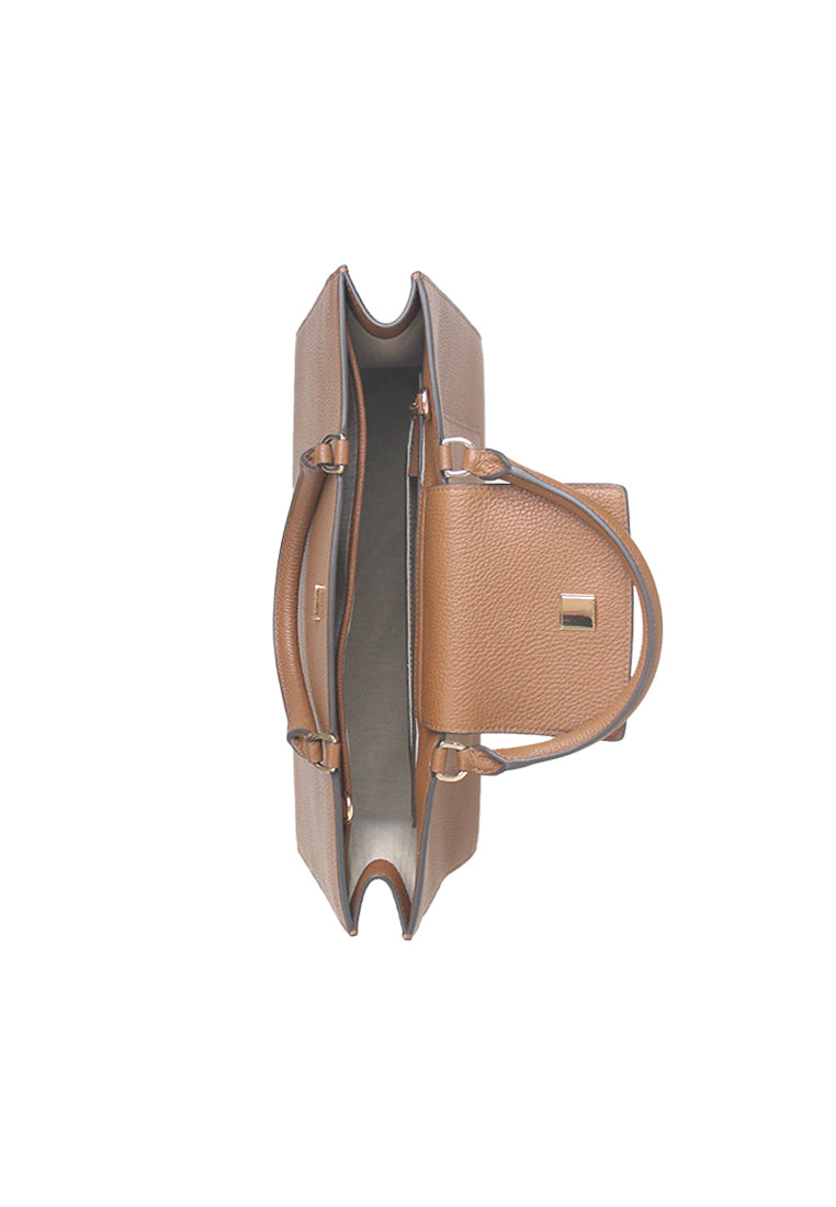 Tory Burch Britten Large Tote Bag With Gold Hardware In Moose 138773