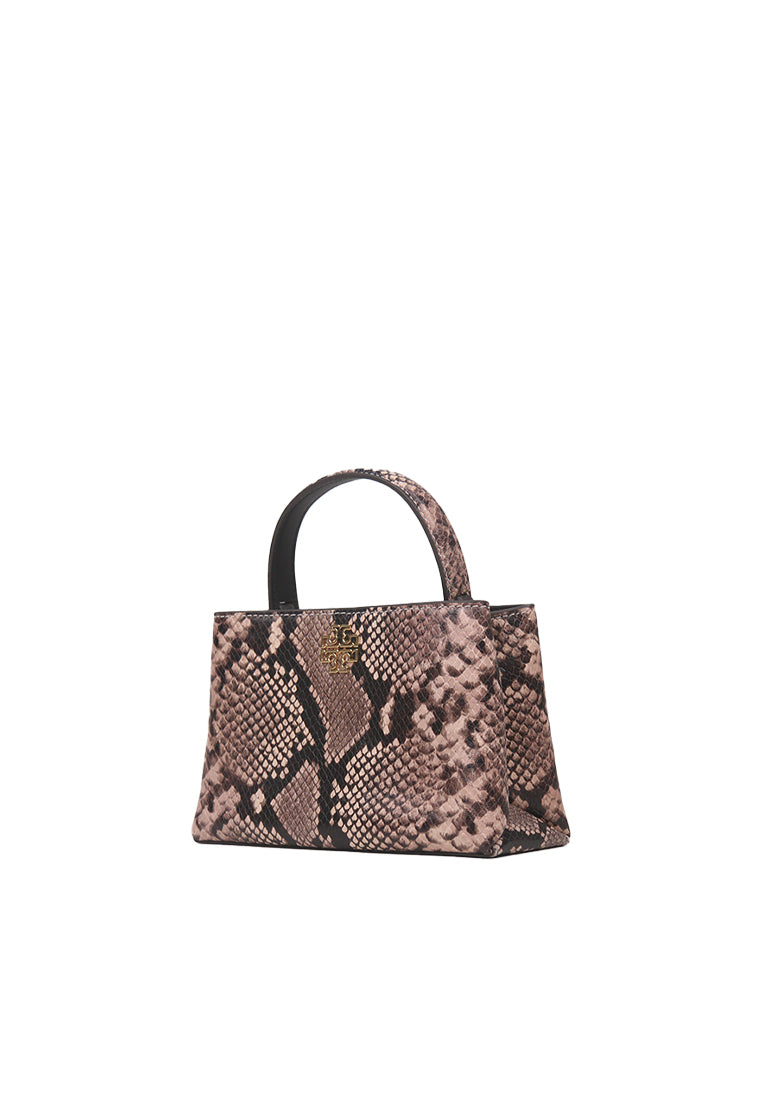Tory Burch Britten Snake Embossed Mini Satchel Bag In Shell Pink 162838