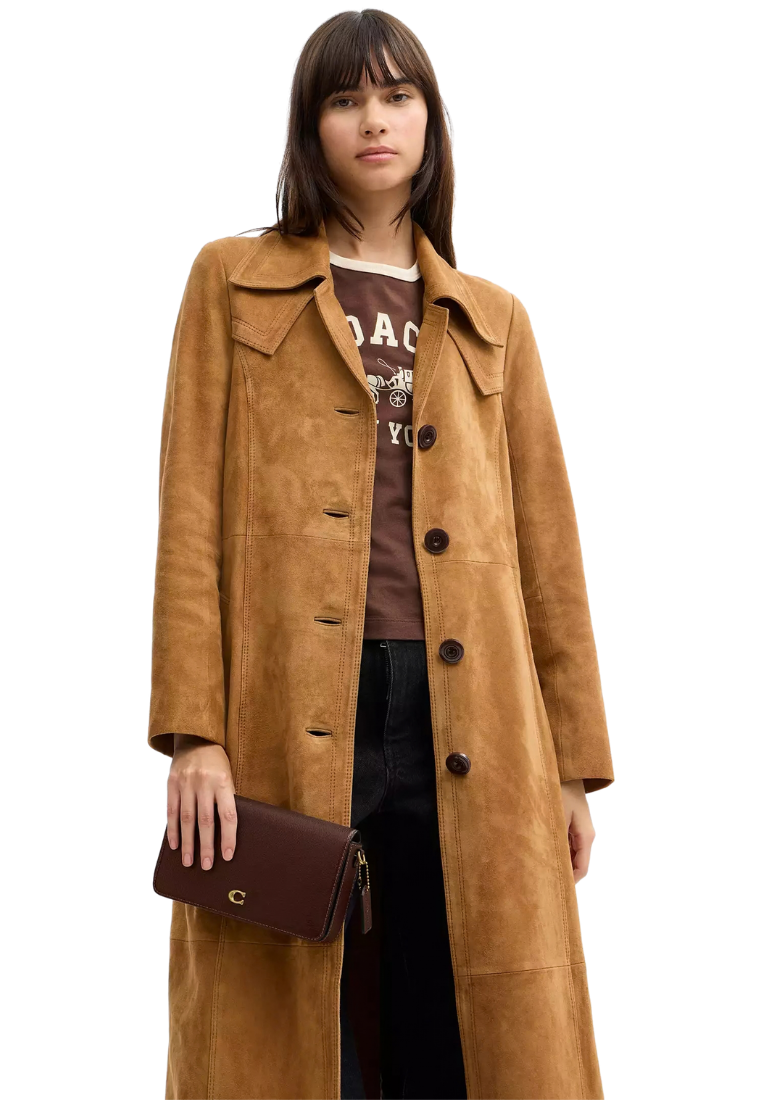 ( PREORDER ) Coach Mila With Signature Canvas Crossbody Bag In Brass Maple CAO01