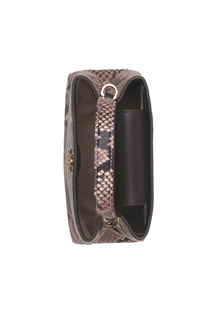 Tory Burch Britten Snake Embossed Mini Satchel Bag In Shell Pink 162838