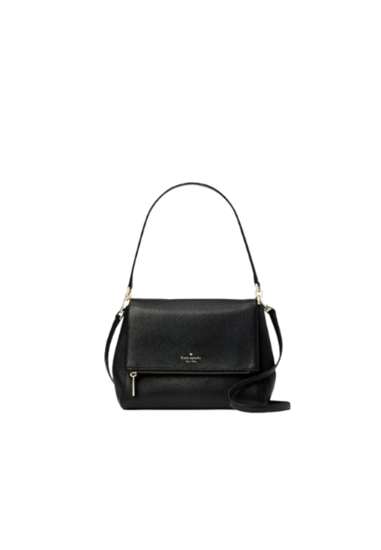 Kate Spade Medium Leila K6029 Flap Shoulder Bag In Black