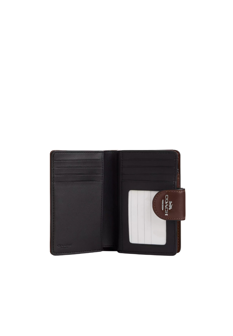 ( PREORDER ) Coach Medium Corner Zip In Signature Jacquard Wallet In Silver Oak Maple CU987