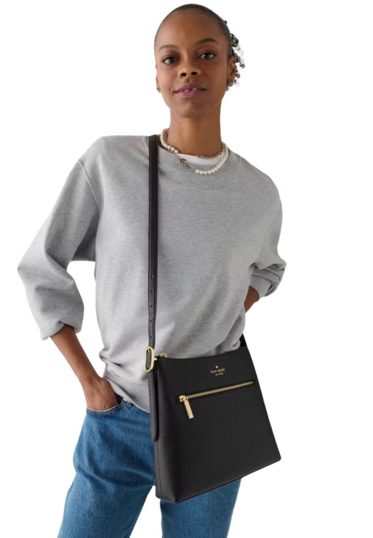 Kate Spade 454 Large Swingpack Buckle Crossbody Bag In Black KM715