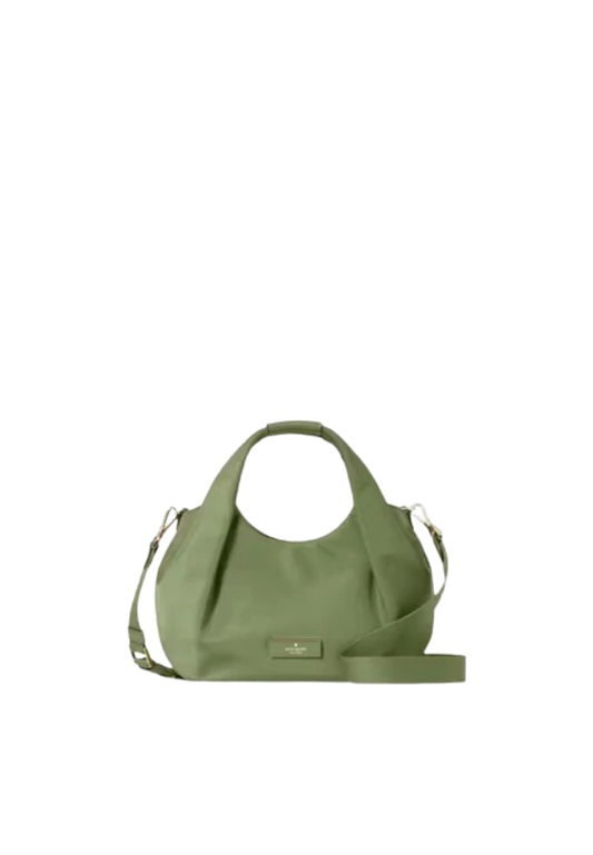 ( PREORDER ) Kate Spade Carter Nylon Small Pleated Crossbody Bag In Cedar Stand KL965