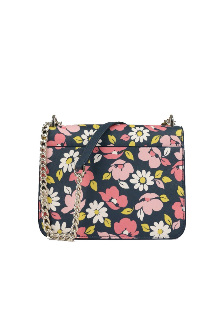 Kate Spade Remi Flap Chain K6098 Crossbody Bag With Floral Printed In Blue Multi