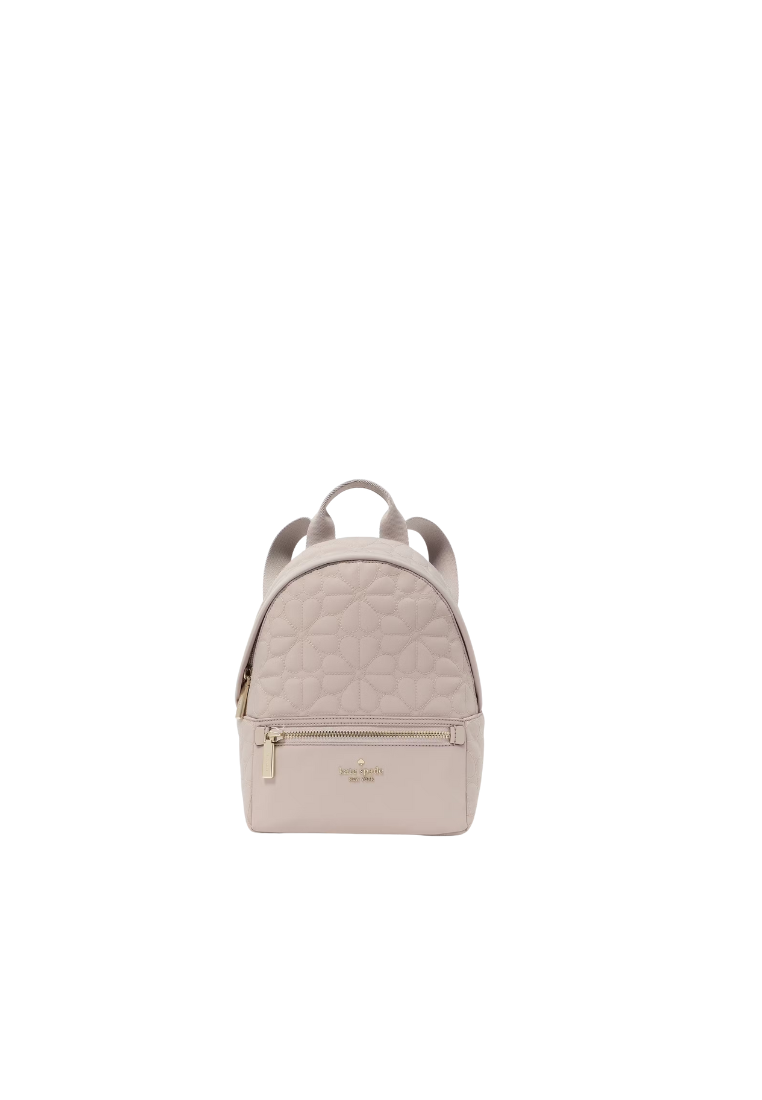 Kate Spade Spade Flower Quilted Nylon Small Backpack In Cozy Grey KK158