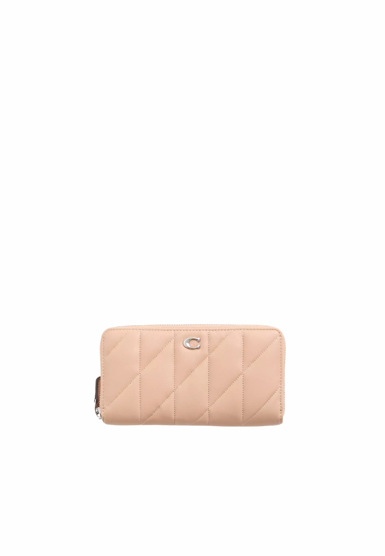 ( PREORDER ) Coach Restored Accordion Zip With Pillow Quilting Wallet In Silver Buff CI165