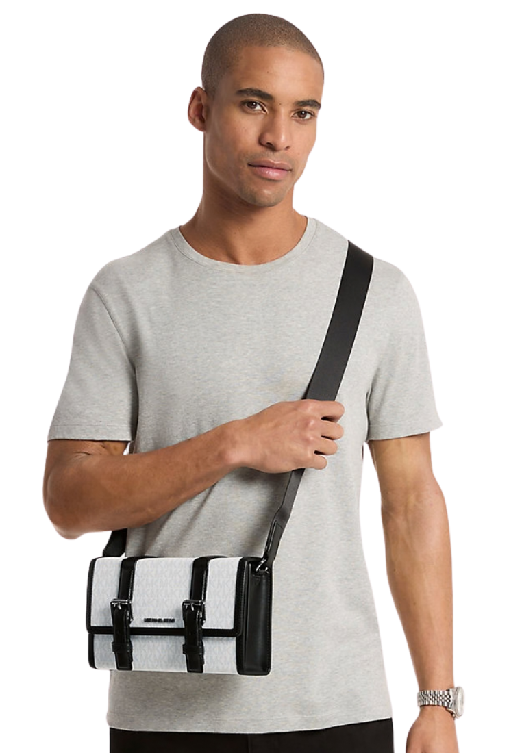 ( PREORDER ) Michael Kors Cooper Signature Logo Trunk Crossbody Bag In Bright White 37F5LCOM1O