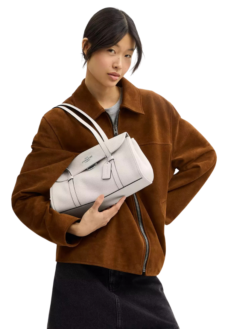 ( PREORDER ) Coach Bridget Flap Shoulder Bag In Silver CDB04