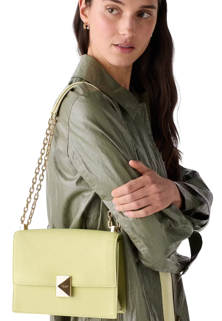 ( PREORDER ) Kate Spade Deco Chain Shoulder Bag In Pale Citron KI555