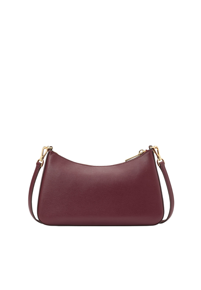 Kate Spade Spade Flower Embroidered Medium Crossbody Bag Convertible In Dark Merlot KL955