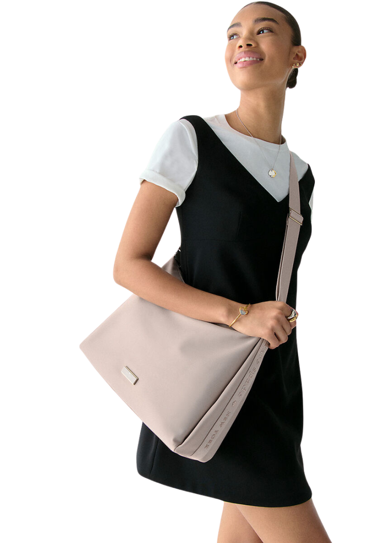 Kate Spade Carter Nylon Large Shoulder Bag Convertible In Cozy Grey KL963