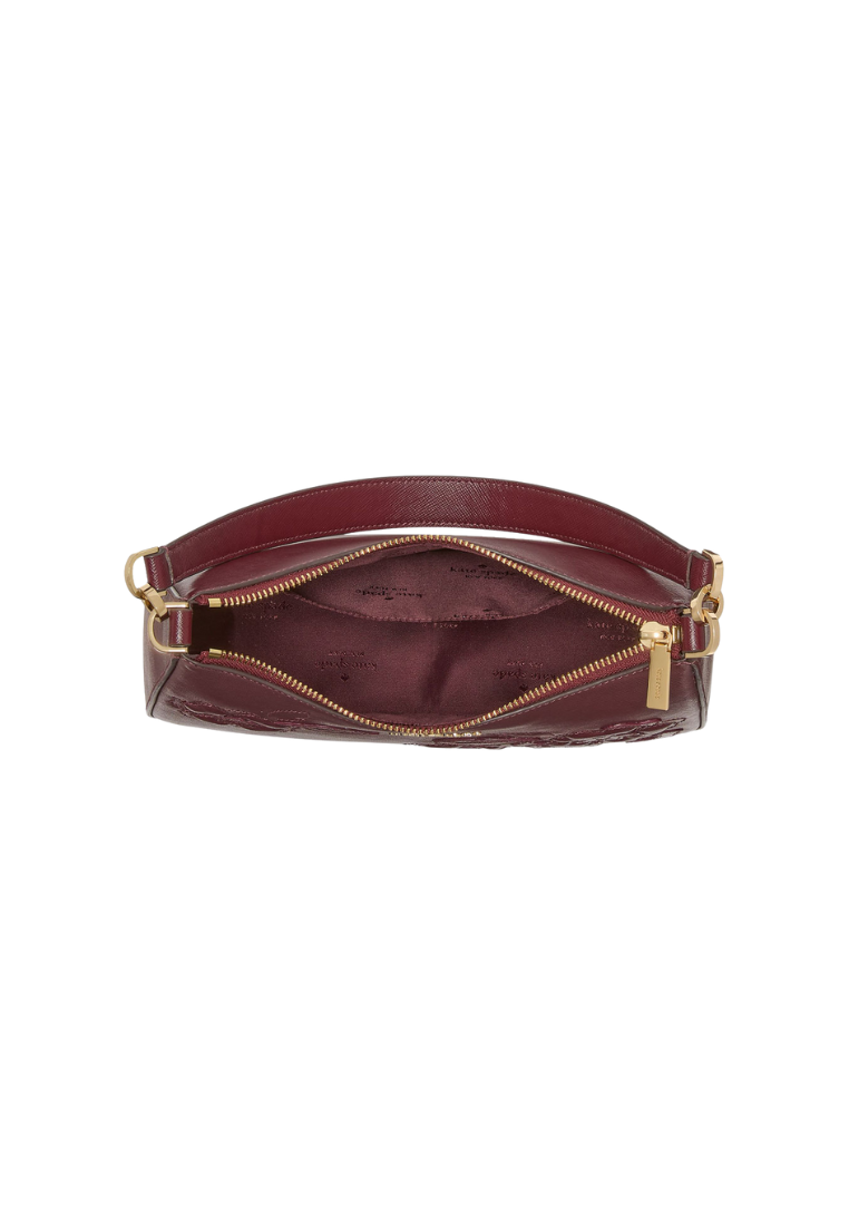 Kate Spade Margot Floral Applique Shoulder Bag In Dark Merlot KM139