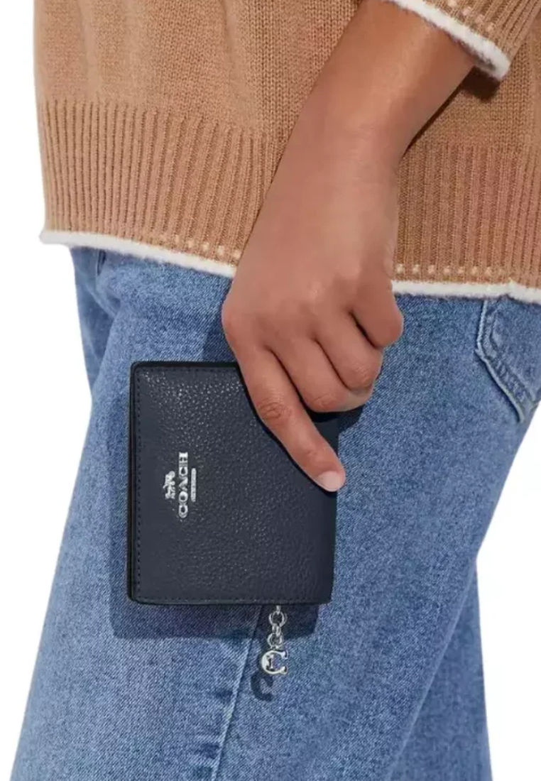 Coach Snap Wallet In Denim C2862