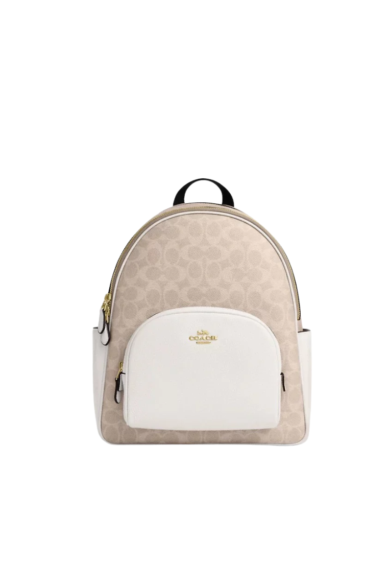 Coach Court Backpack Signature Canvas In Sand Chalk CZ176