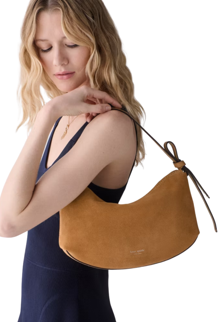 Kate Spade Loop Suede Shoulder Bag Large In Hickory KM953