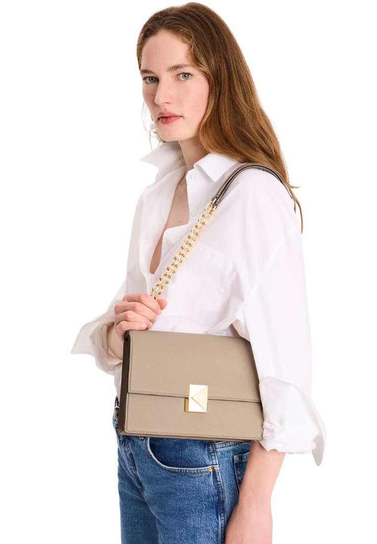 ( PREORDER ) Kate Spade Deco Chain Shoulder Bag In Timeless Taupe KI555