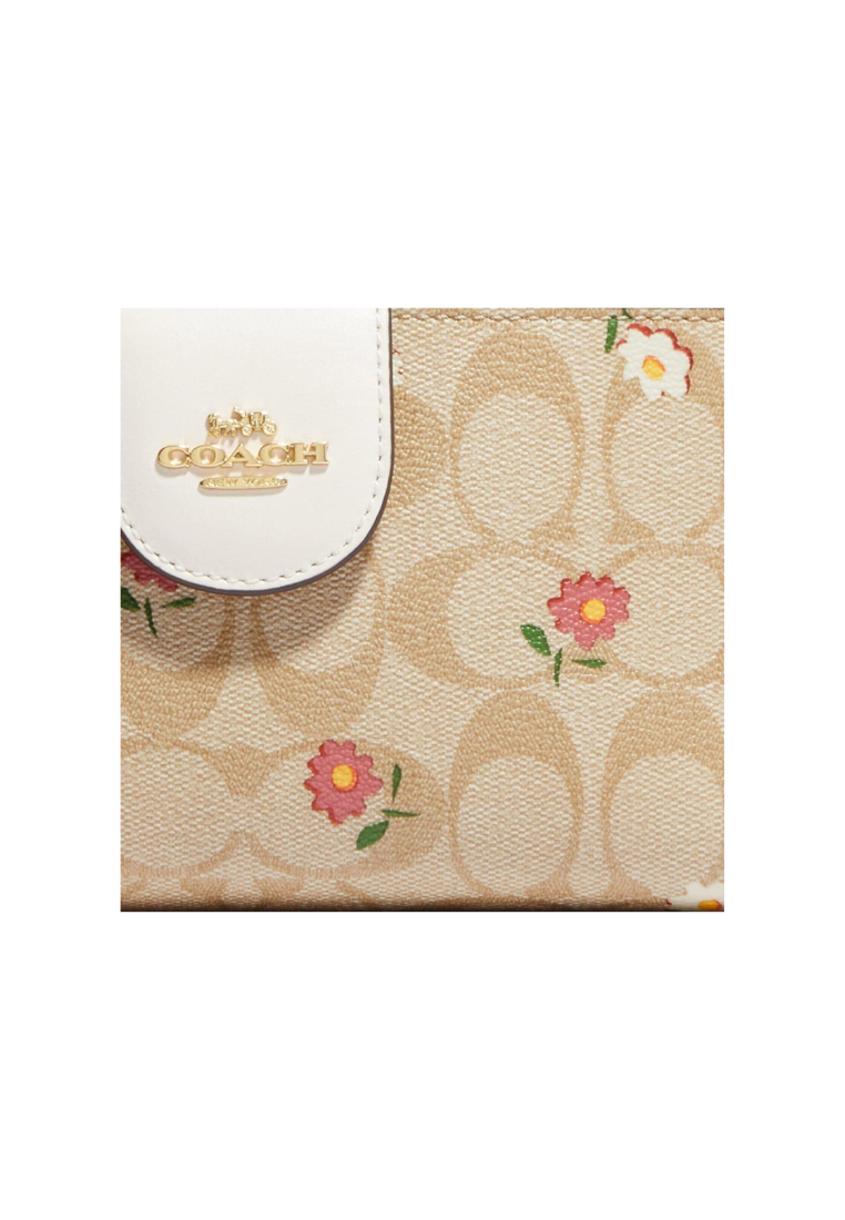 Coach Tech Wallet CH476 In Signature Canvas With Nostalgic Ditsy Print In Light Khaki Multi