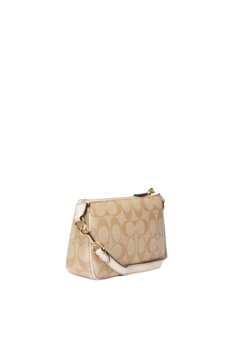 Coach Nolita CH619 In Signature Canvas With Floral Applique In Light Khaki Multi