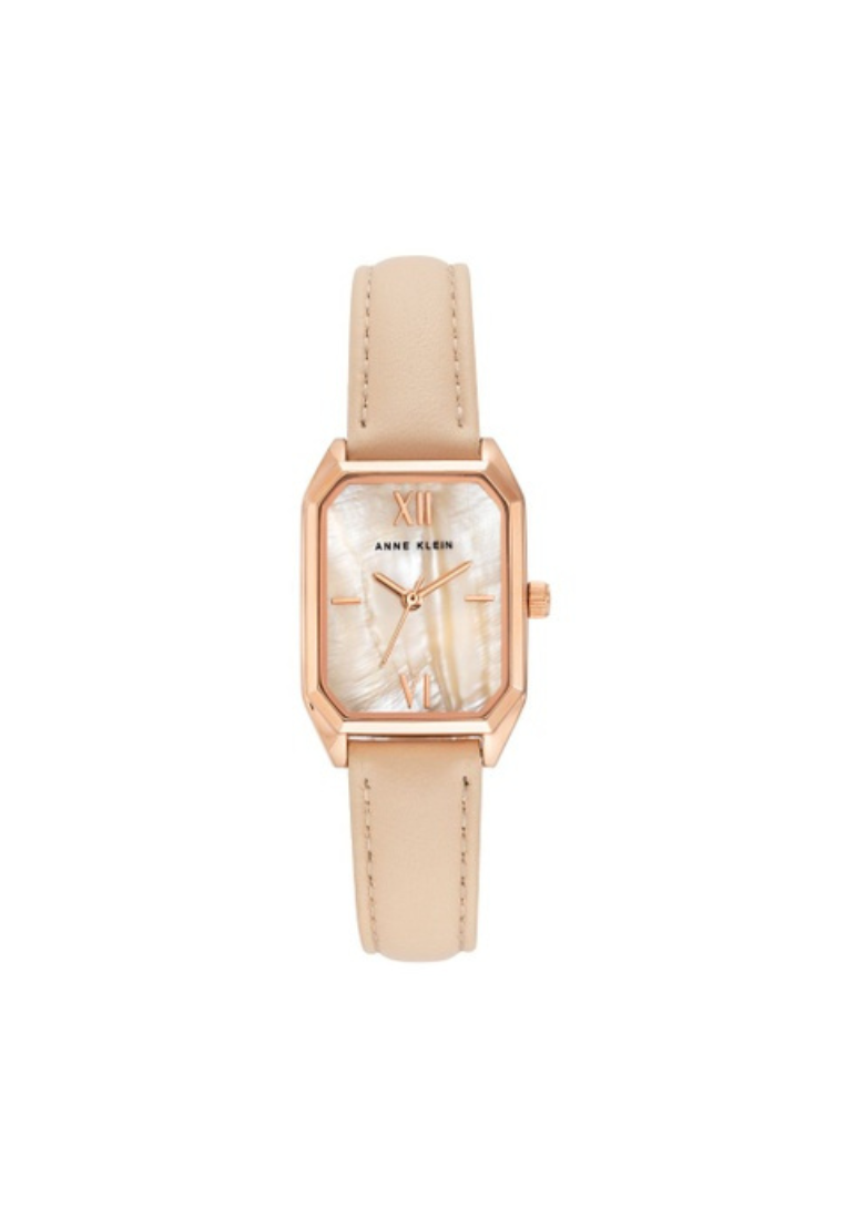 Anne Klein Women Rose Gold Tone AK-3874RGBH Pink Leather Strap Watch