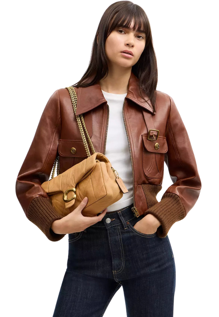 ( PREORDER ) Coach Tabby 26 With Quilting Shoulder Bag In Brass Biscuit CCW83